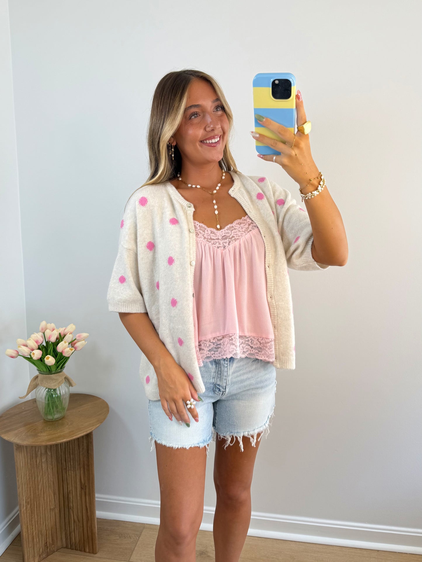 Blush Dot Cardigan