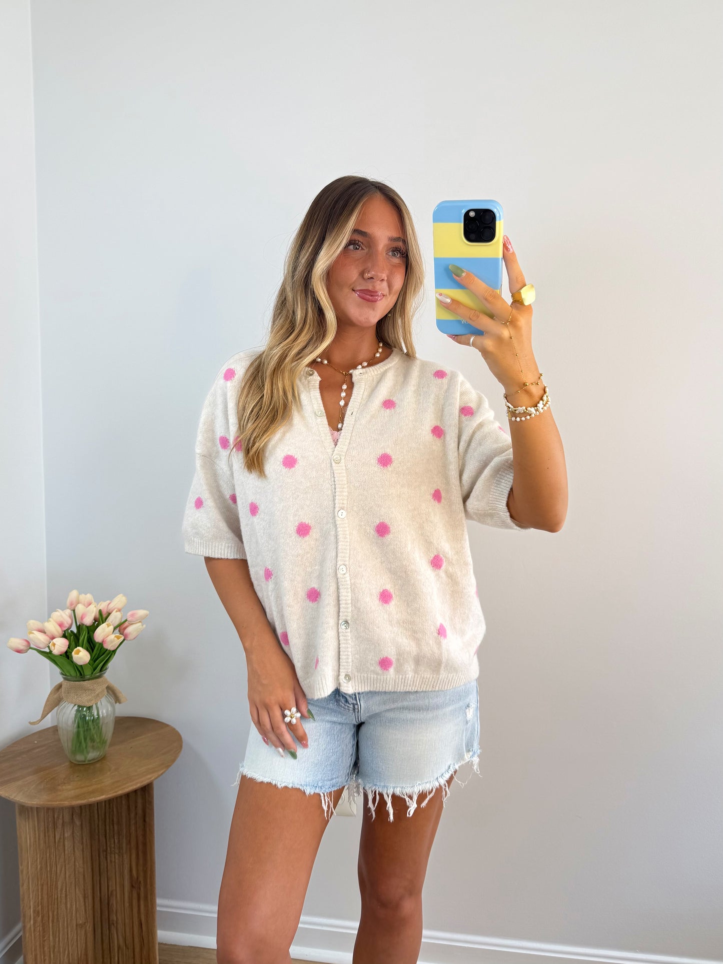 Blush Dot Cardigan