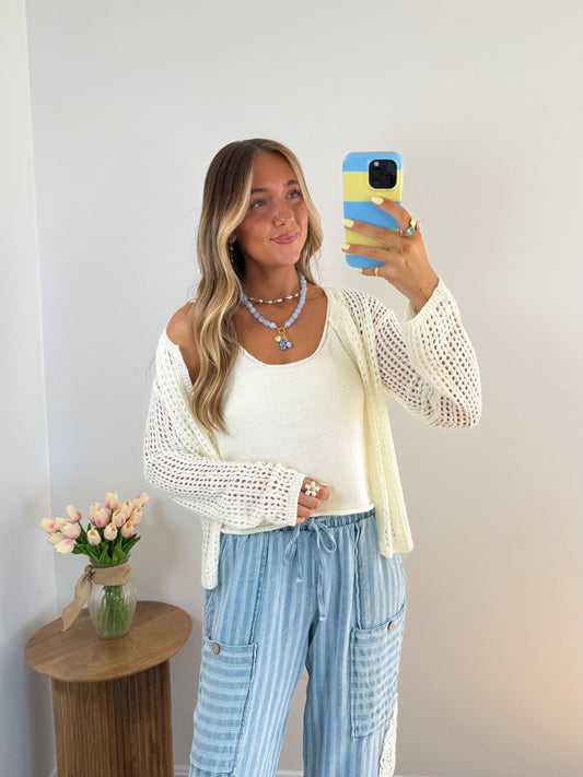 Light Layers Crochet Cardigan and Tank Top Set