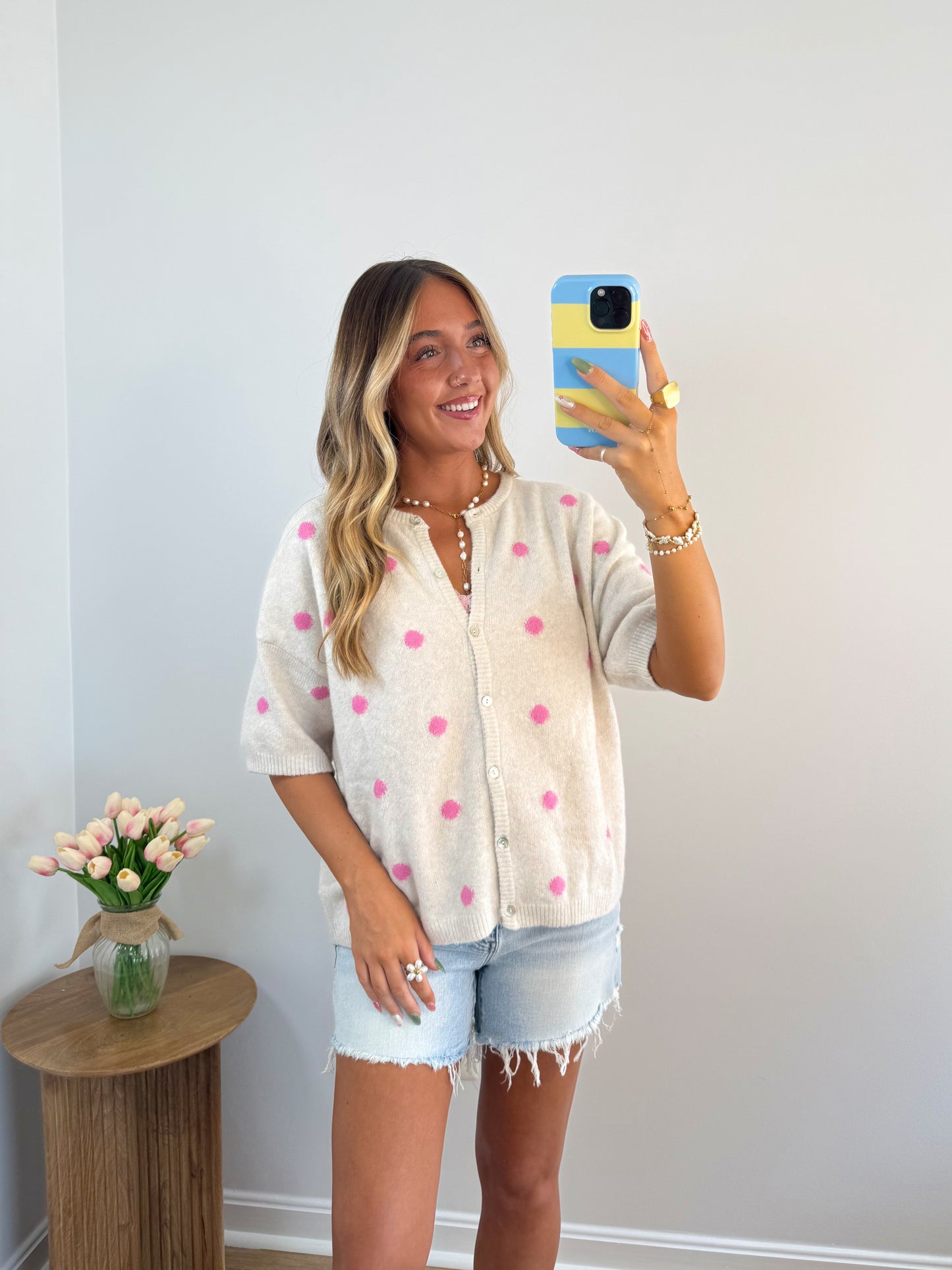 Blush Dot Cardigan
