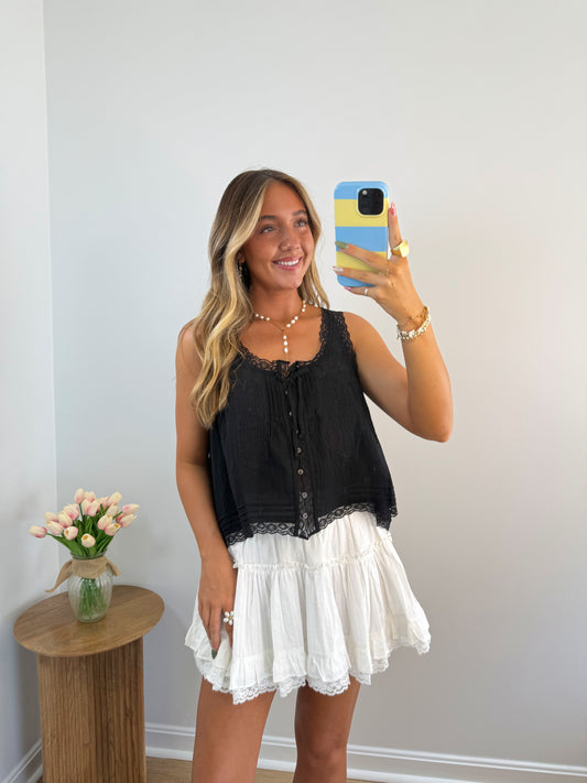 Sweet Magnolia Tank- Black