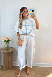 Anchor Away Short Sleeve Sweater