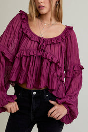 Lisette Blouse (green & rose)