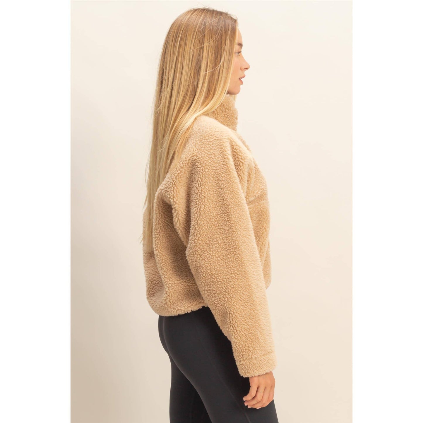 Wrapped In Cozy Sherpa Half Snap Jacket