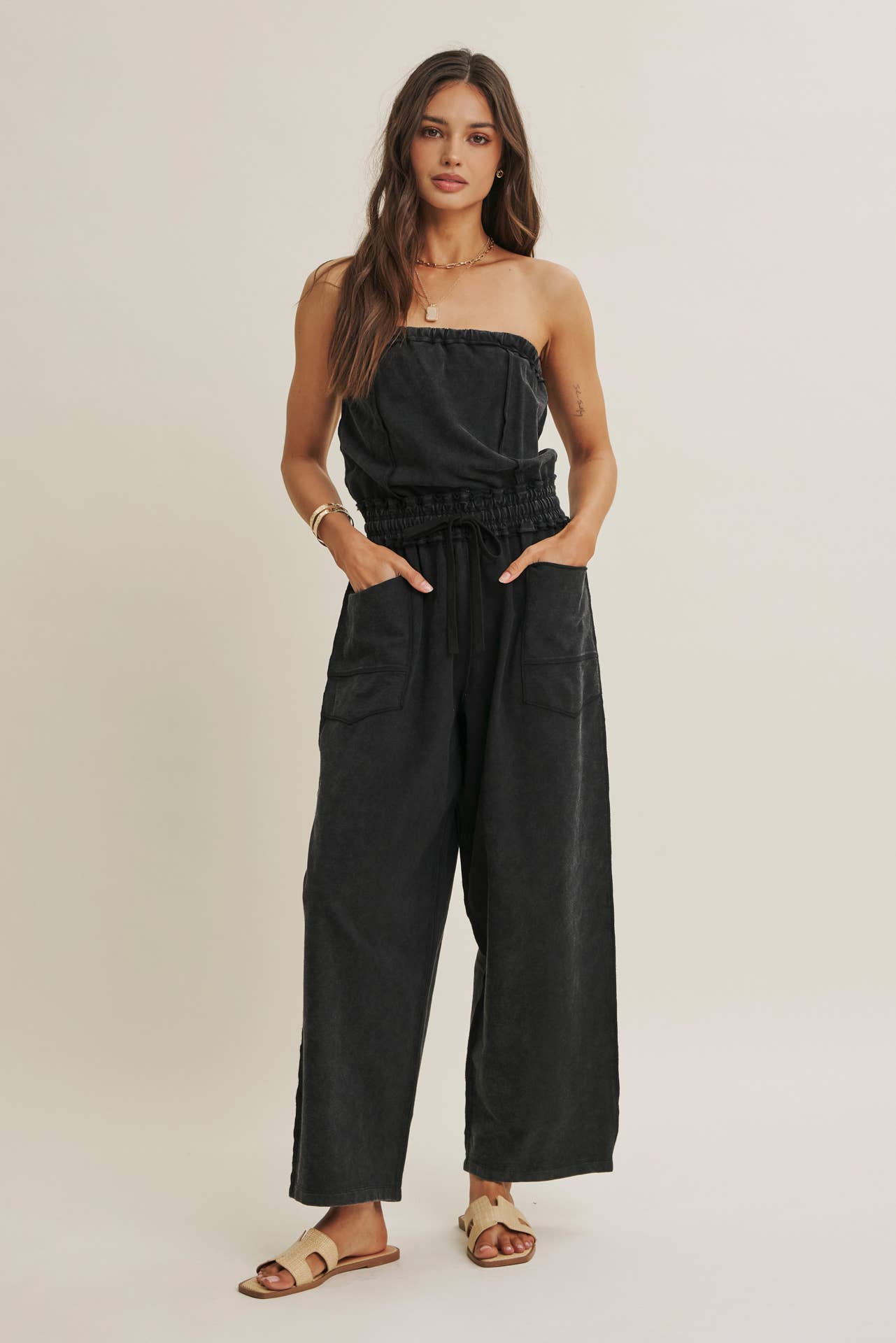 Strapless Barrel Jumpsuit