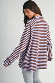 Mock Neck Oversized Long Sleeve Tee