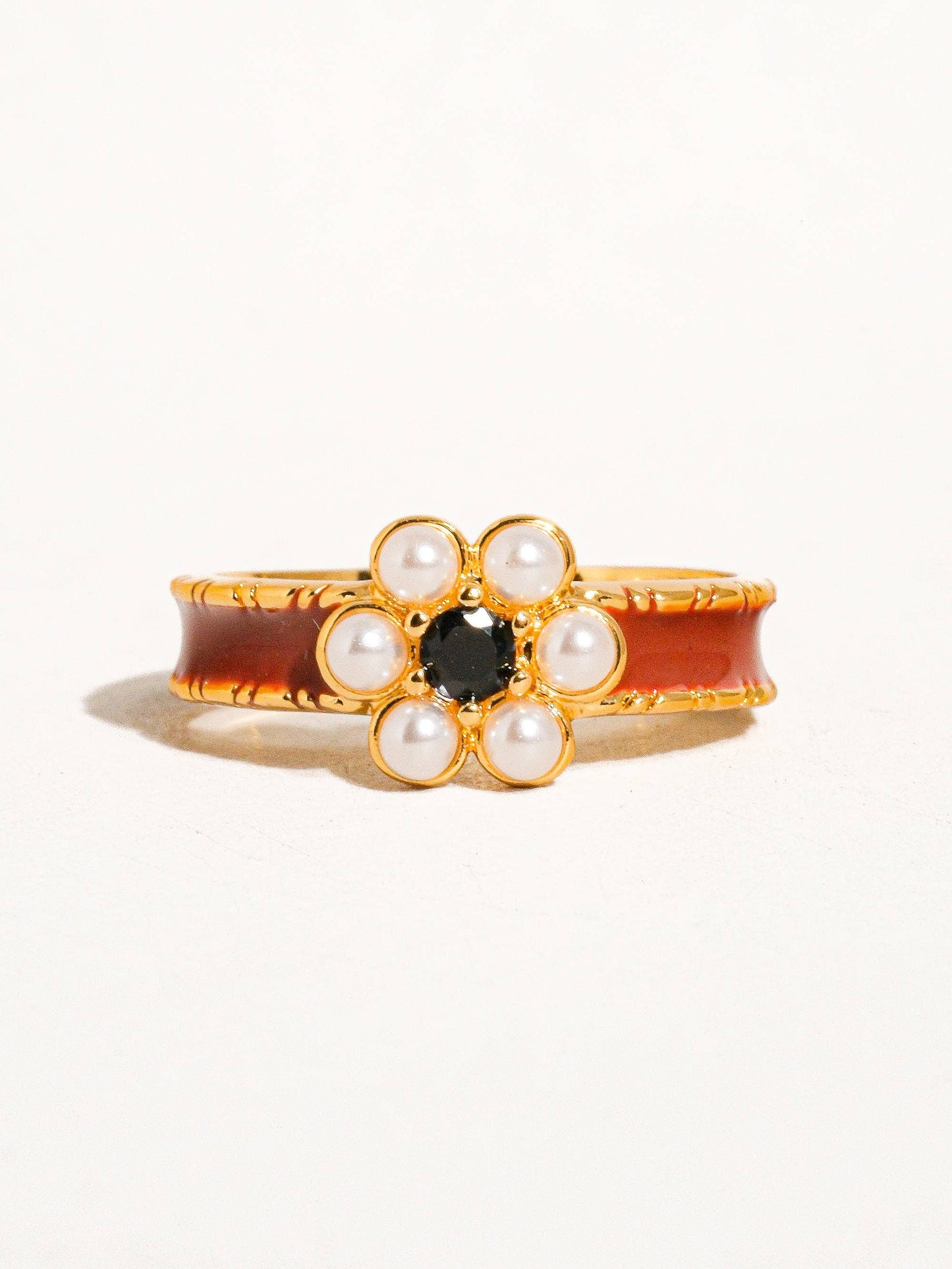 Midnight Bloom Ring (Adjustable)