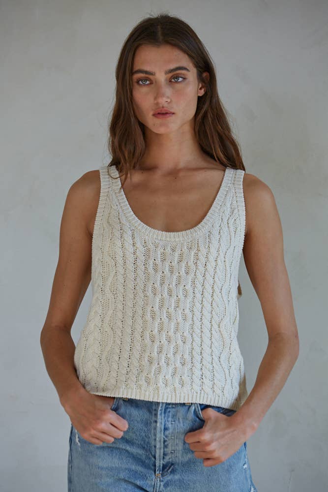 Oceanside Cable Knit Tank