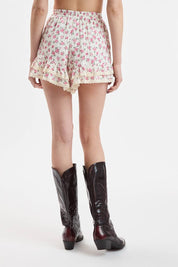 VIVID DITSY FLORAL DOUBLE LAYERED LACE SHORTS