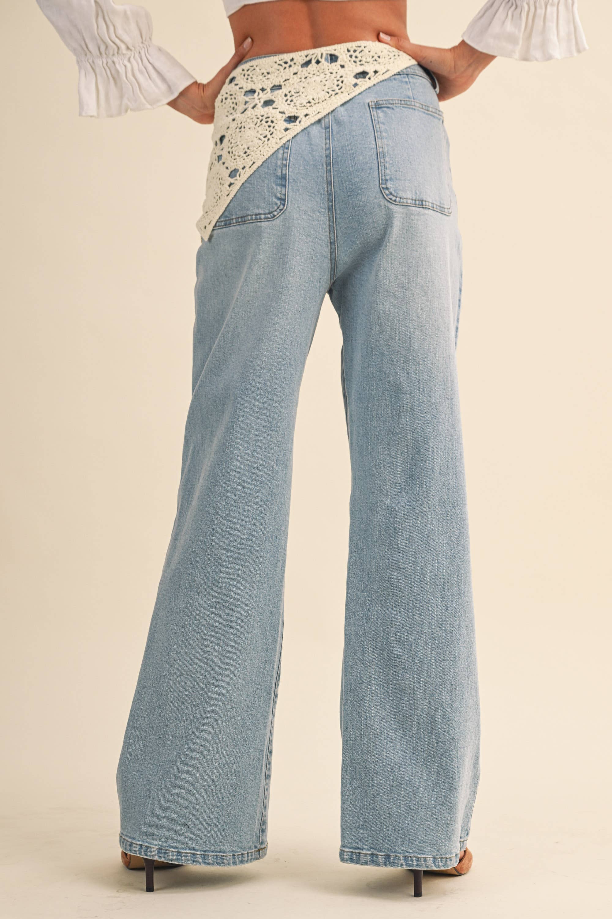 Charlie Crochet Scarf Accent Jeans