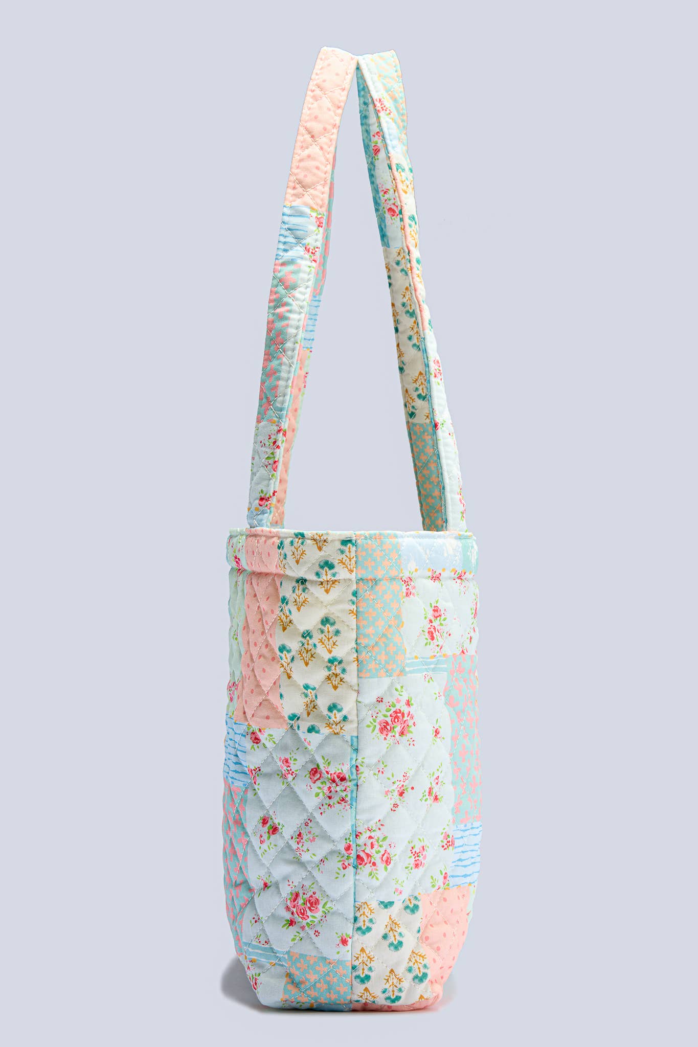 Garden Bloom Patchwork Quilted Tote Bag