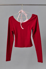 Long Sleeve Layered Halter Top