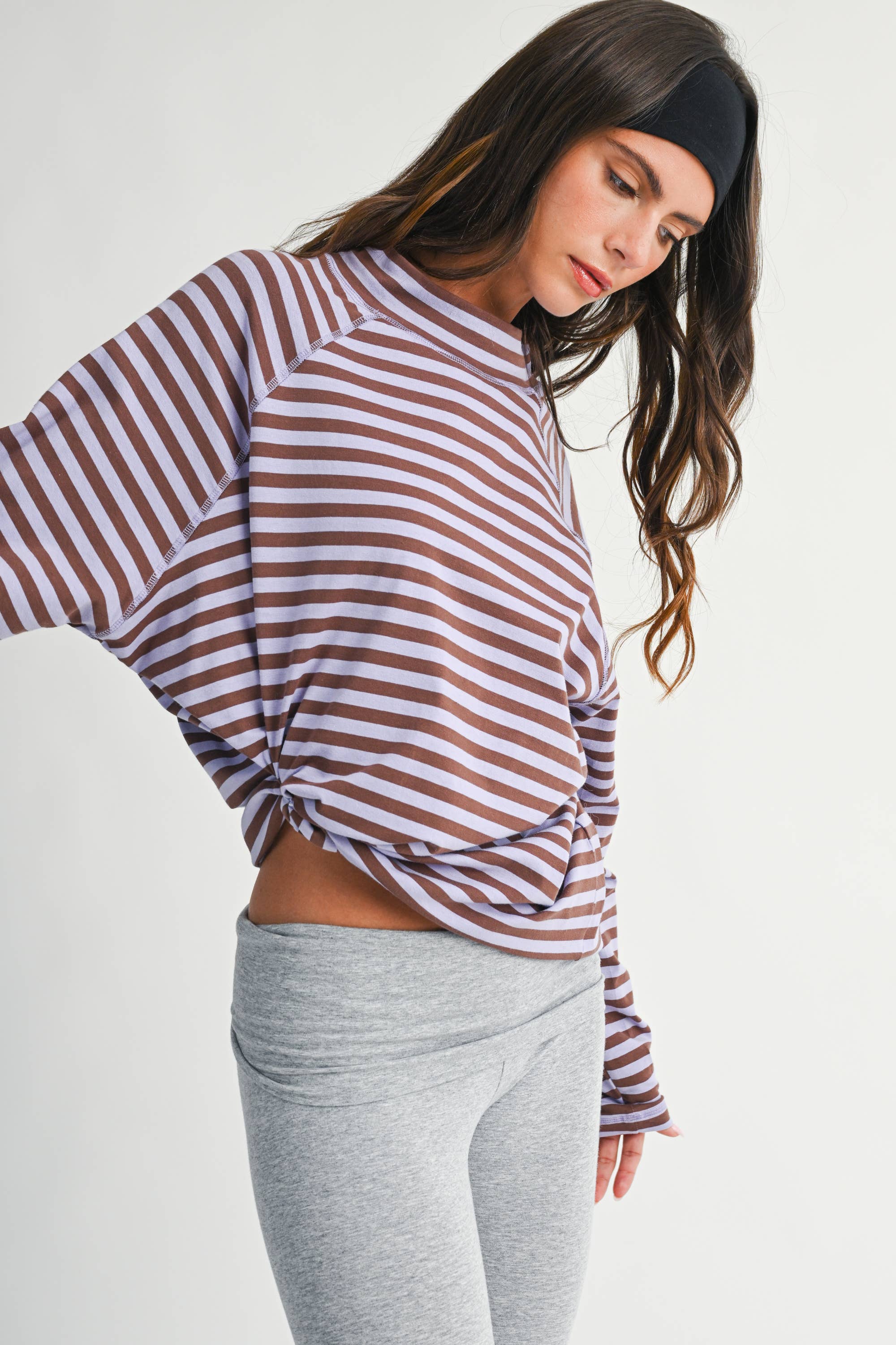 Mock Neck Oversized Long Sleeve Tee