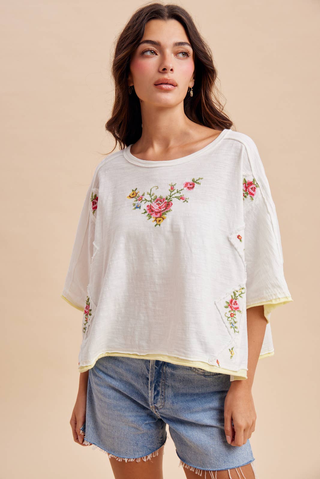 Floral Embroidered Tee